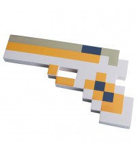 Пистолет 8Бит Оранжевый пиксельный 22см
